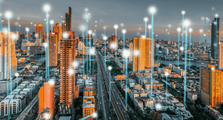 Catastro representación con una ciudad