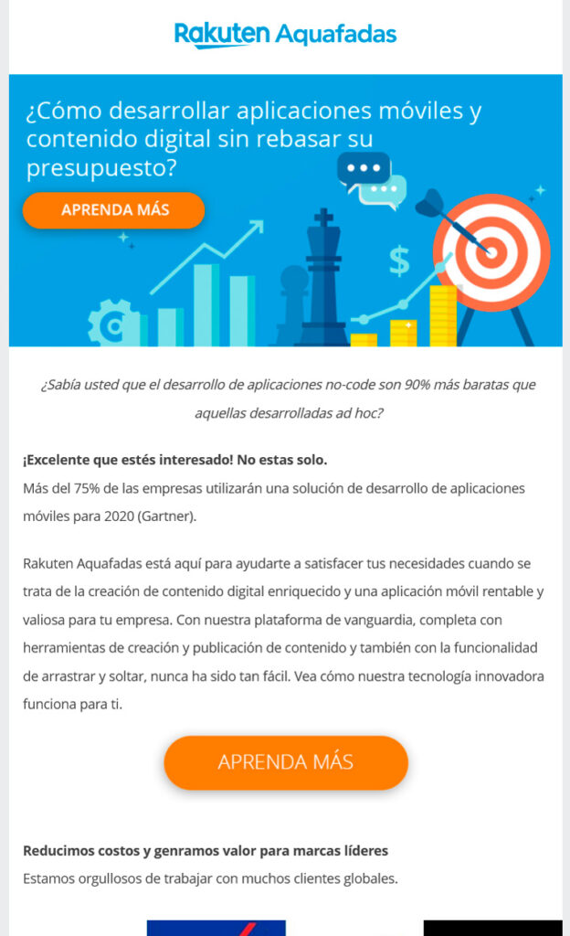 Campaña E-mail Rakuten Aquafadas