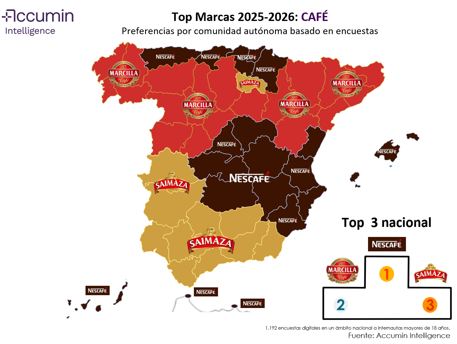 mapa de las marcas de cafe